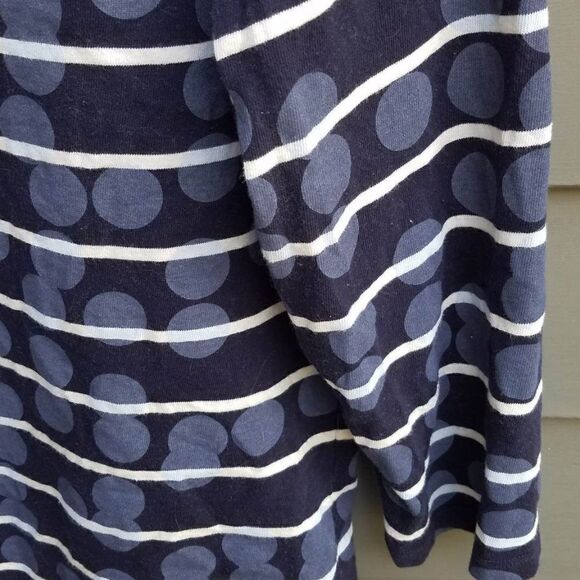 Gap Navy White Stripe Light Blue Polka dot Tee Size Medium - Picture 7 of 10